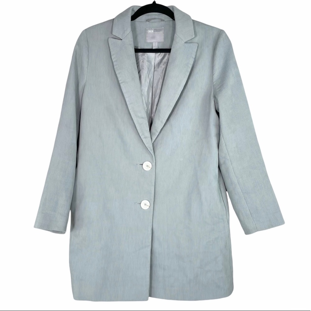 ASOS Mint Green Corduroy Long Blazer